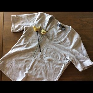 NY&Co Heather Gray Scoop neck top sz M